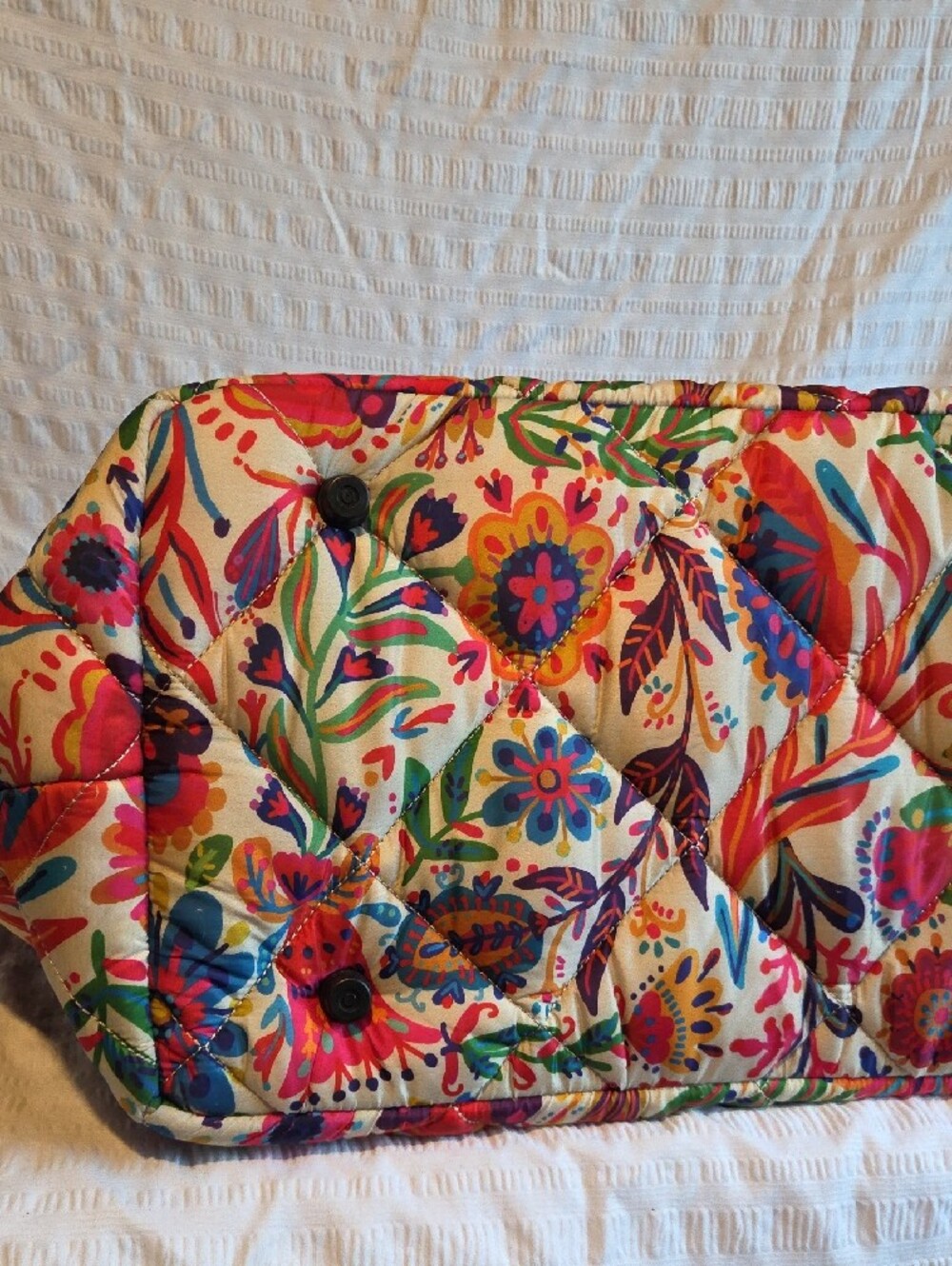 🌸 Natural Life Puffy Weekender Bag – Rainbow Cream Floral 🌸 - Picture 3 of 8